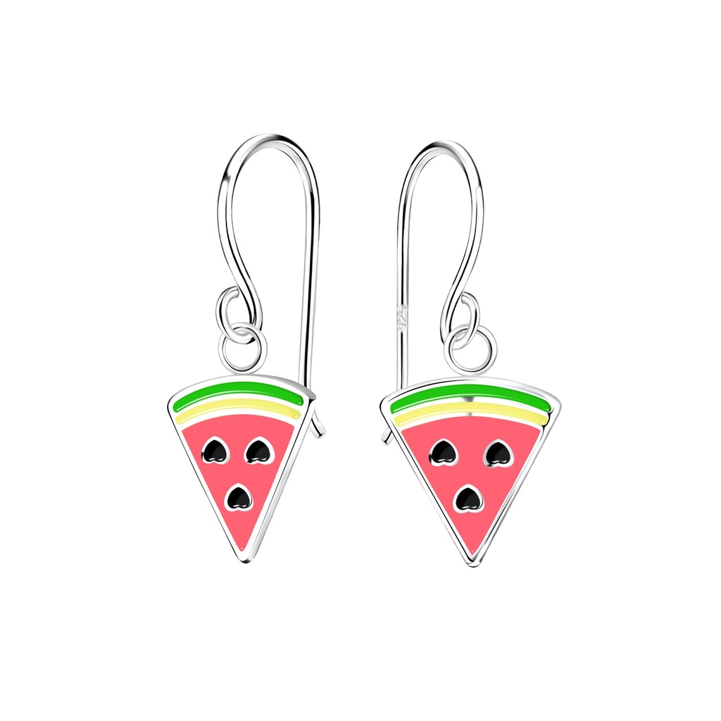 Silver Watermelon Earrings