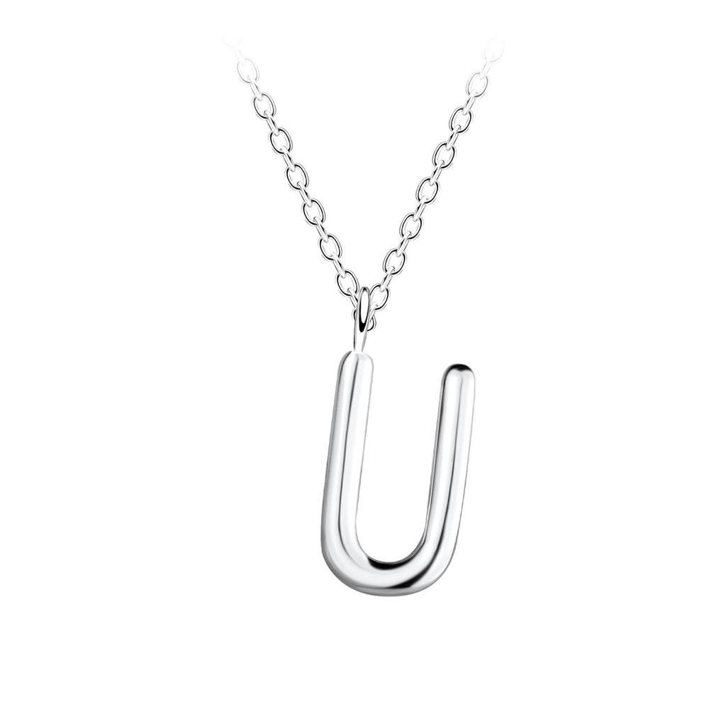 [10028006] Collier lettre U en argent