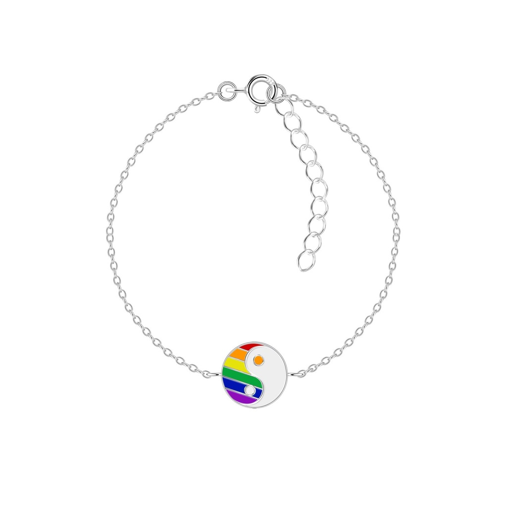 Bracelet yin yang en argent
