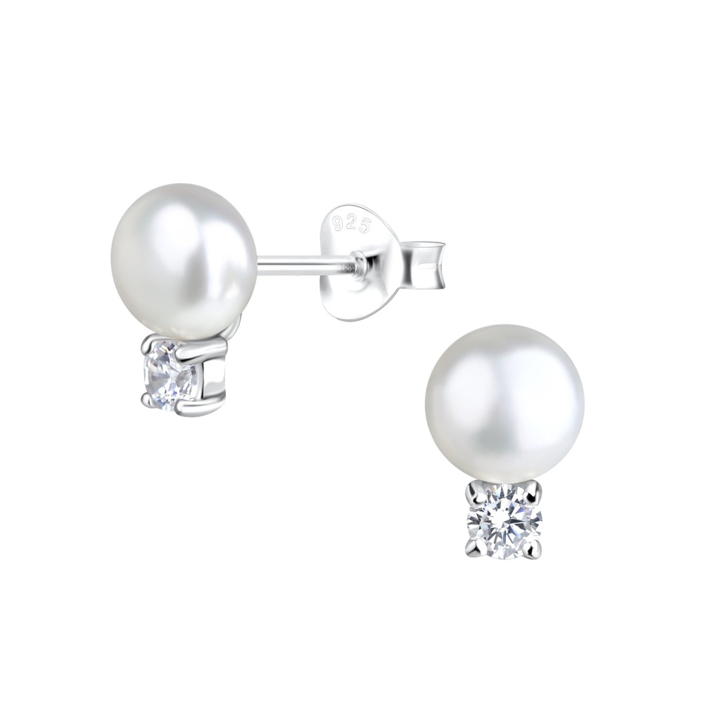 [10023805] Puces d'oreilles doubles rondes en argent