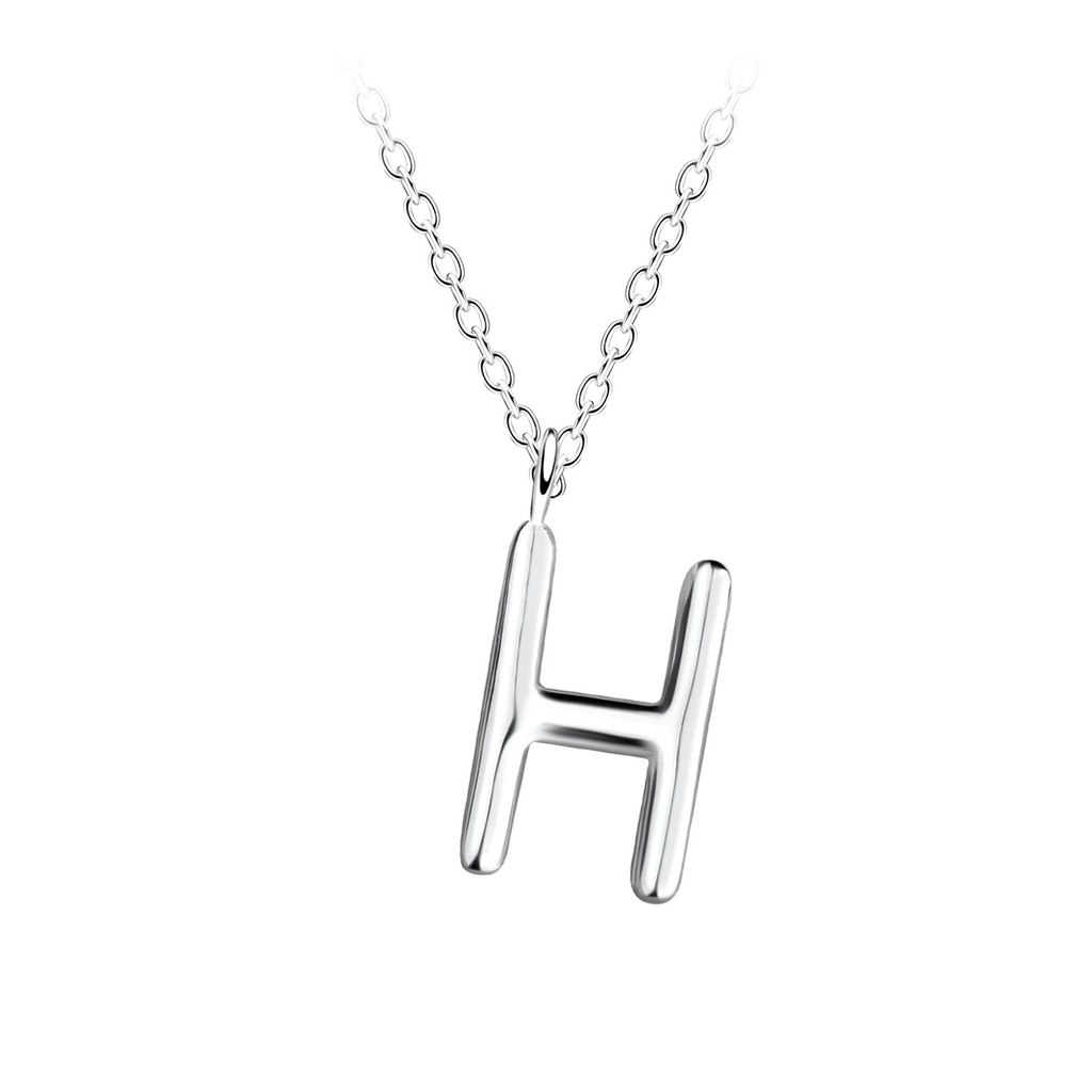 Silver Letter H Necklace