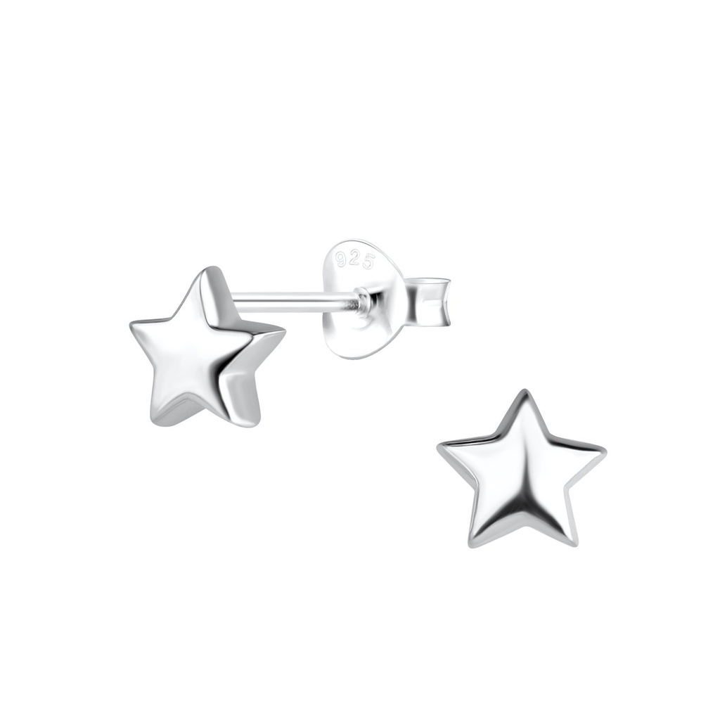Silver Star Stud Earrings