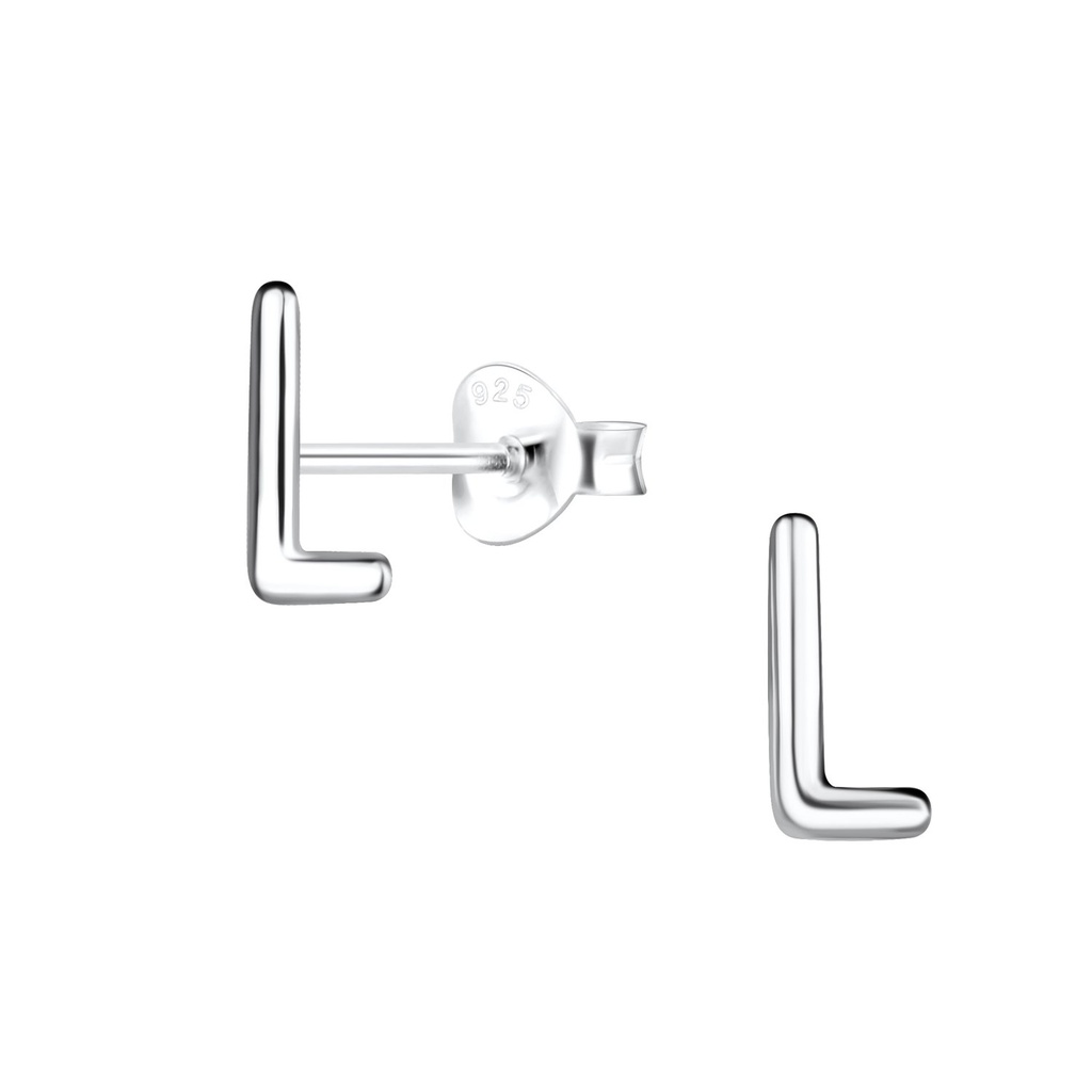 Puces d'oreilles lettre L en argent