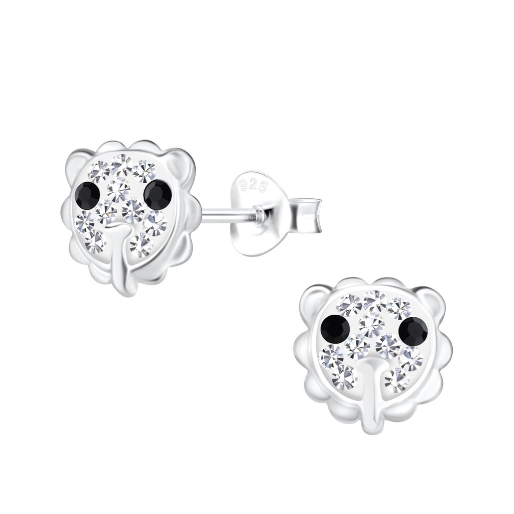 Puces d'oreilles lion en argent