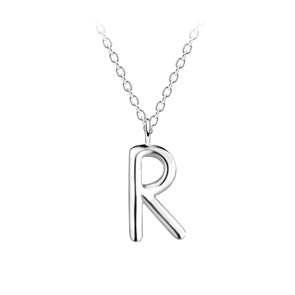 Silver Letter R Necklace