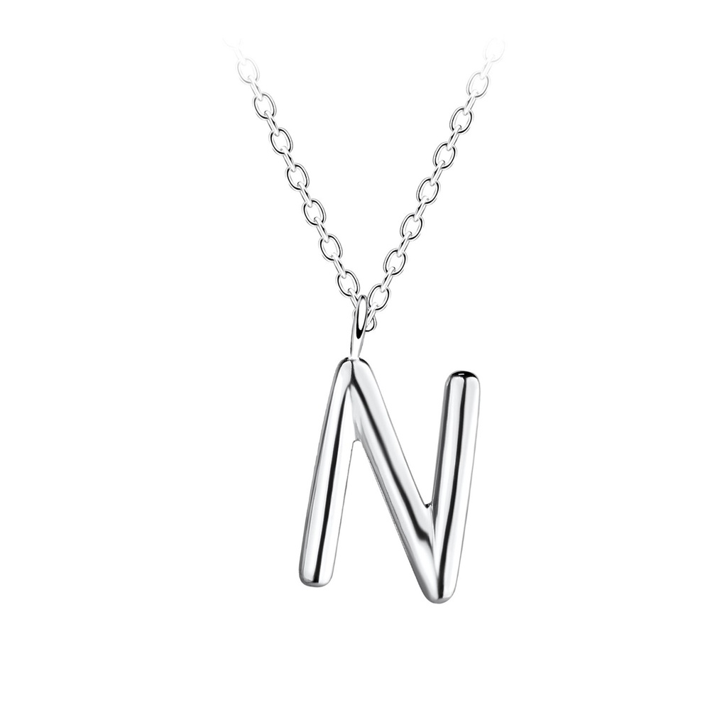 Silver Letter N Necklace
