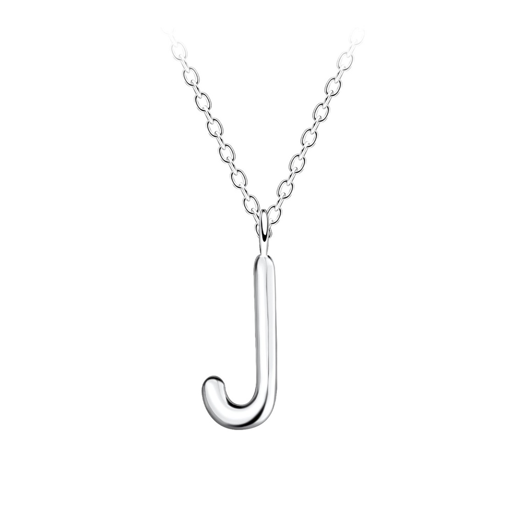 Collier lettre J en argent