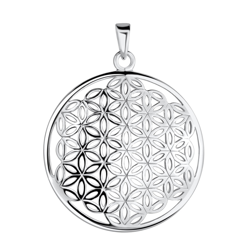 [10023827] Pendentif fleur de vie en argent