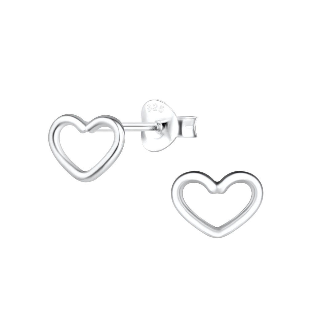 Puces d'oreilles cœur en argent