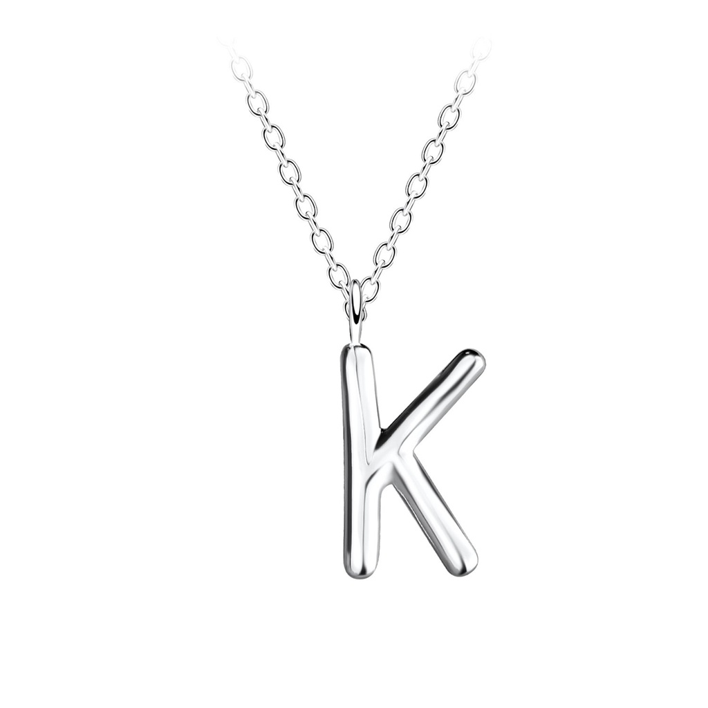 Silver Letter K Necklace