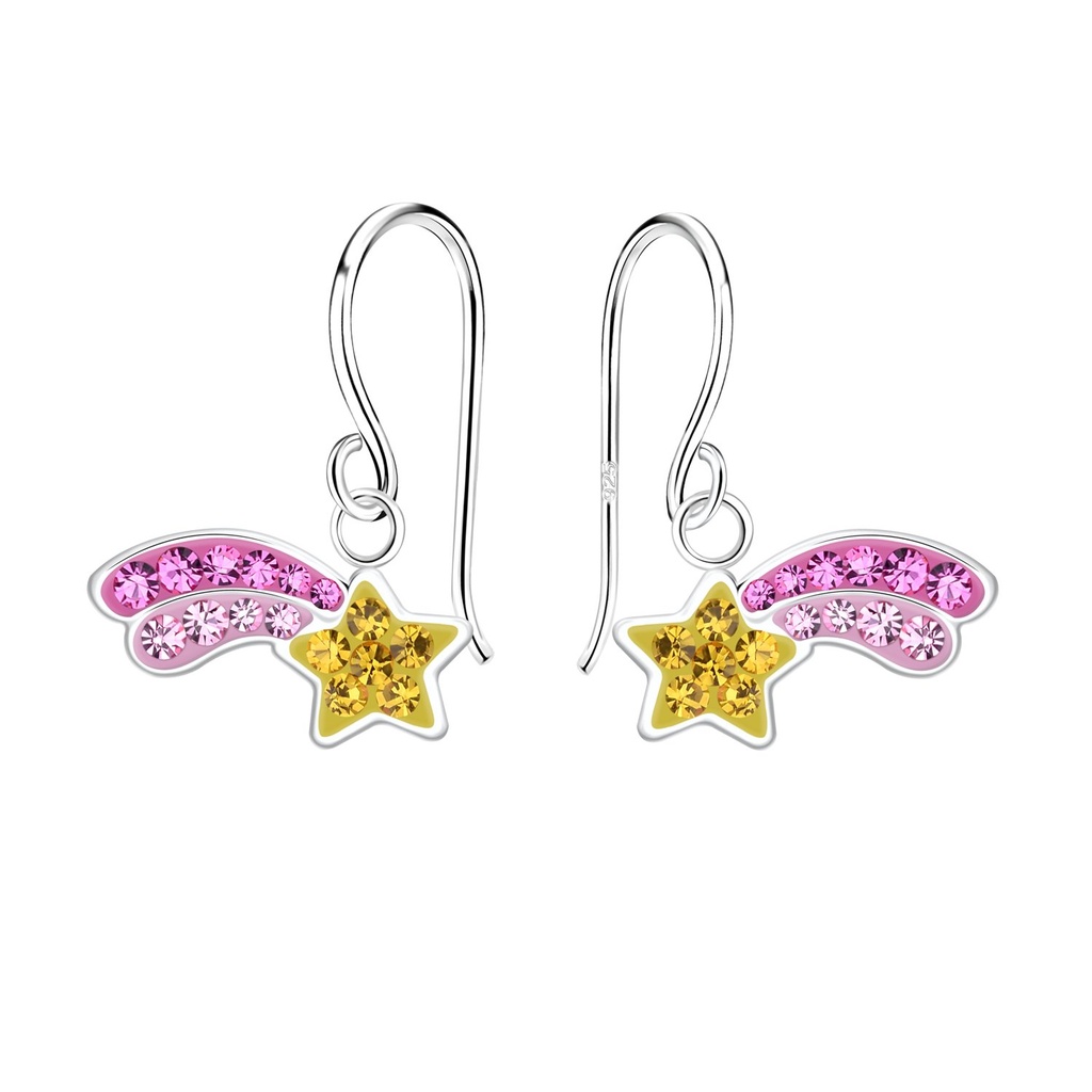 Boucles d'oreilles étoile filante en argent