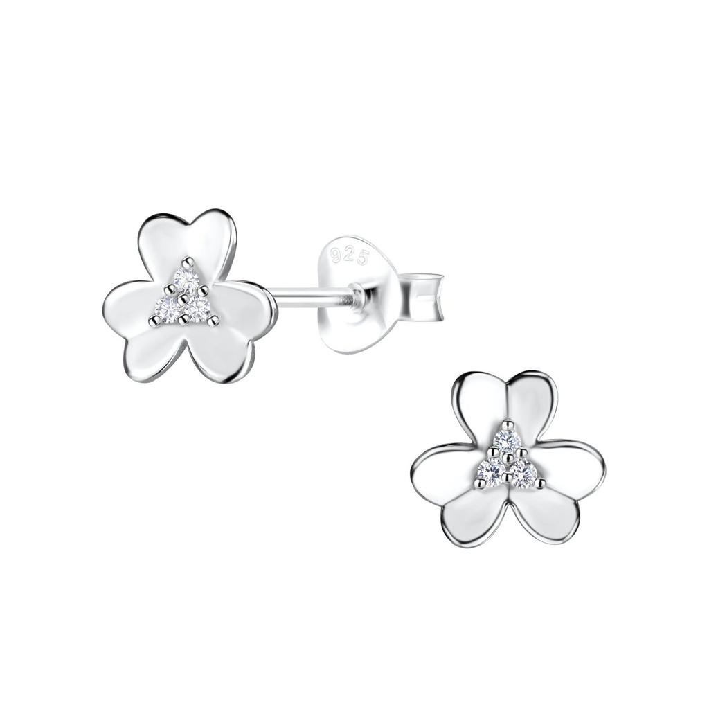 Silver Flower Stud Earrings