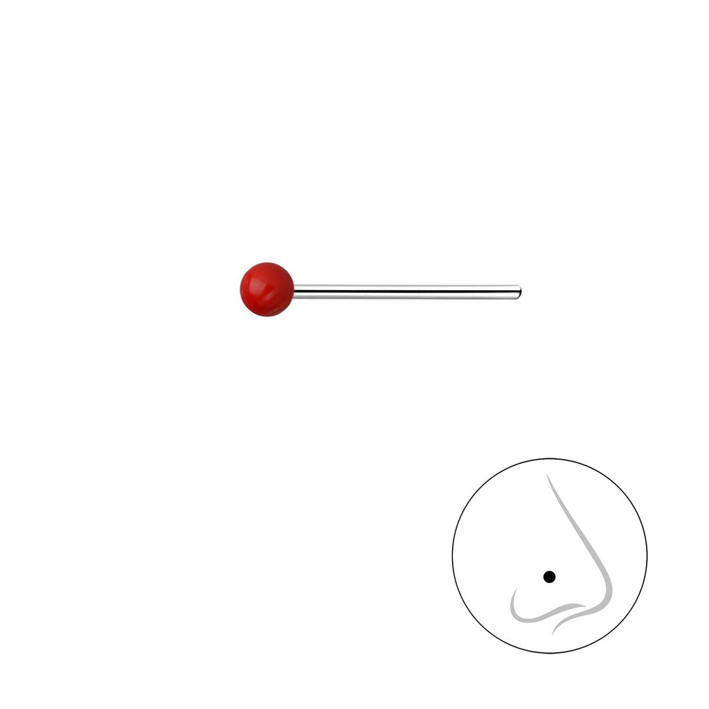 Clou de nez boule en argent 2 mm