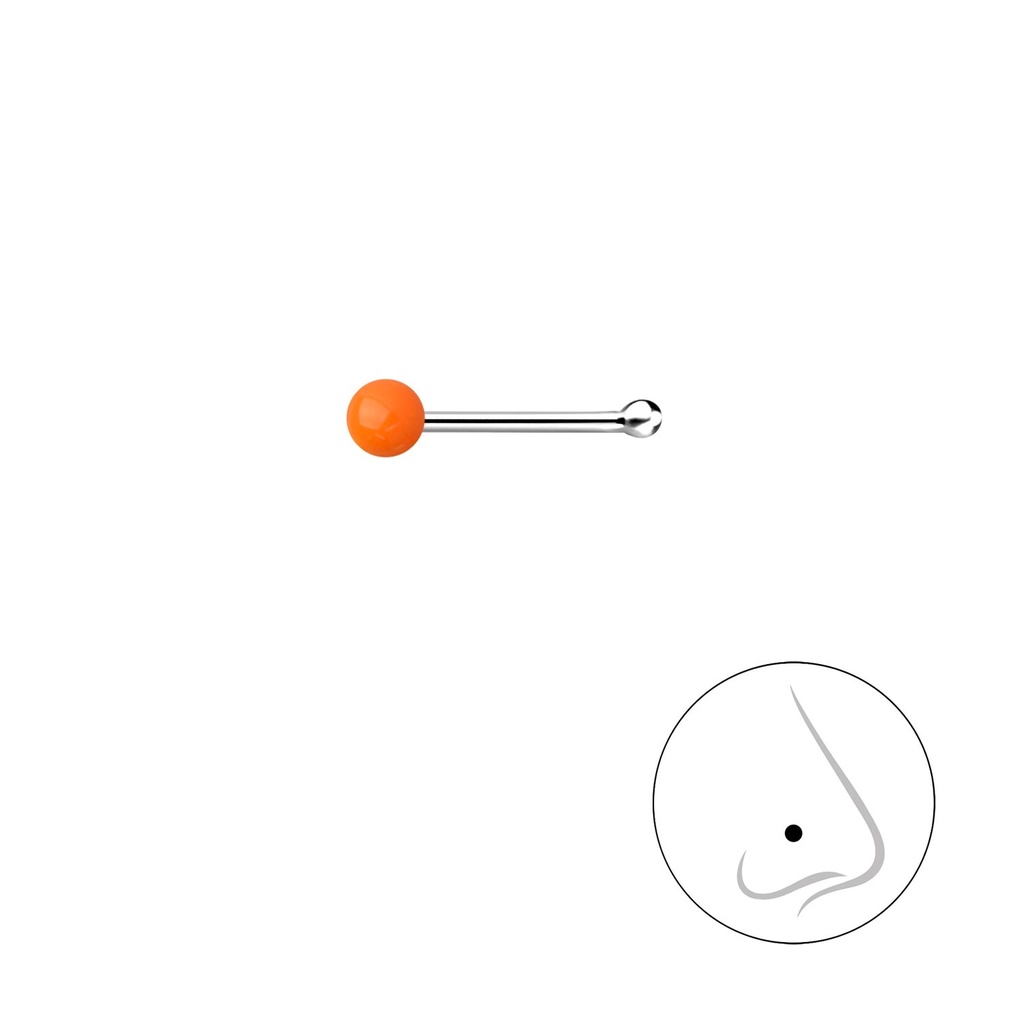 [10027844] 2mm Silver Ball Nose Stud With Ball 
