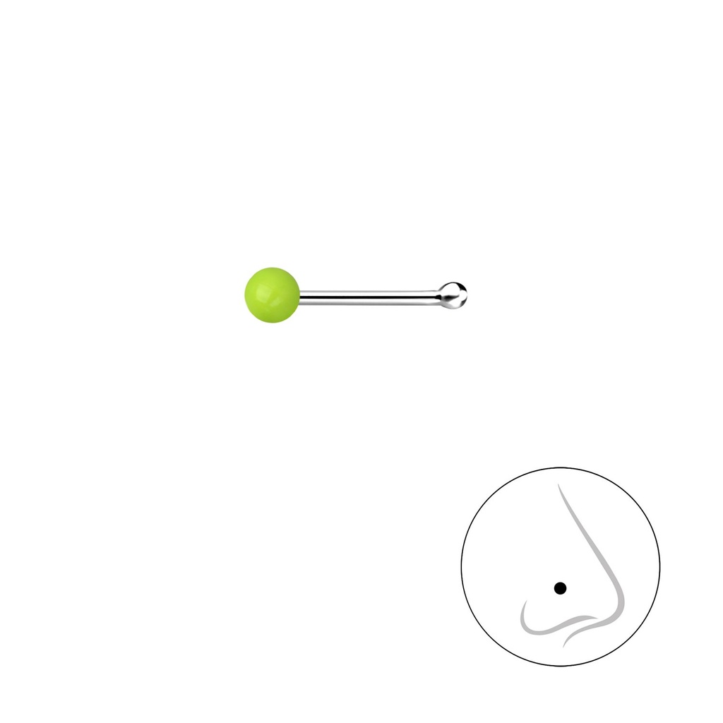 [10027842] 2mm Silver Ball Nose Stud With Ball 
