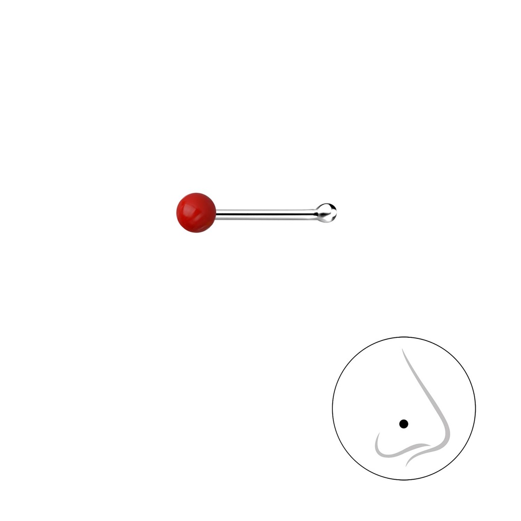 2mm Silver Ball Nose Stud With Ball 