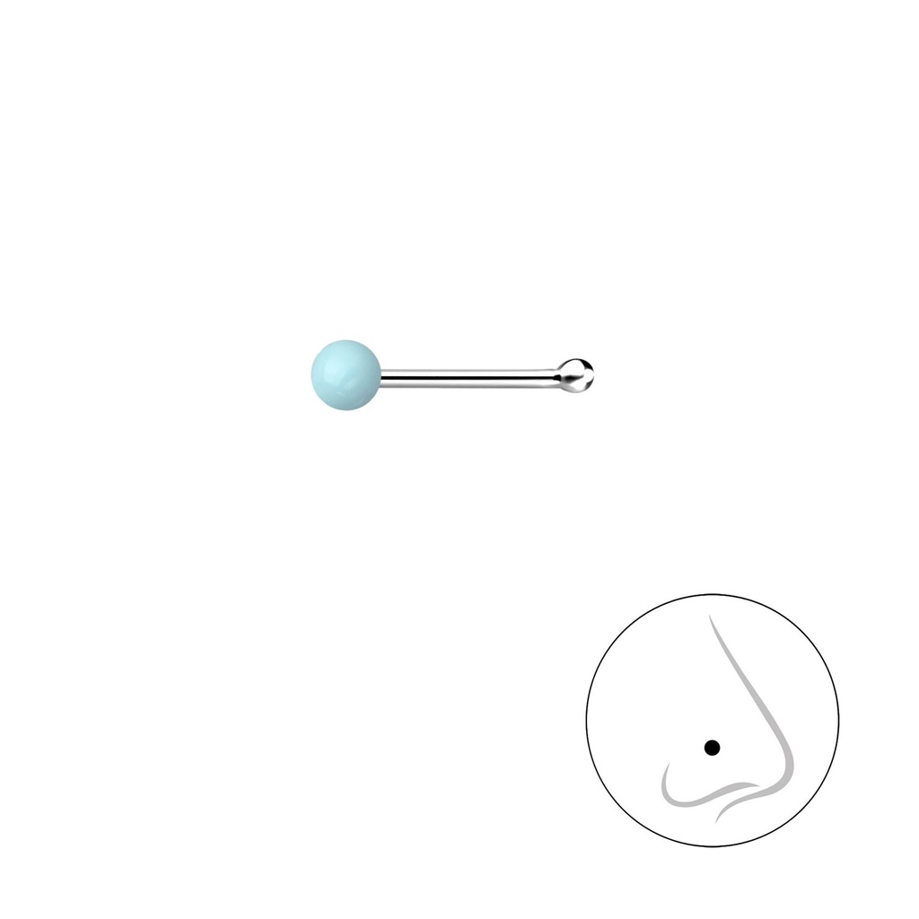 [10027838] Clou de nez boule en argent 2 mm avec boule