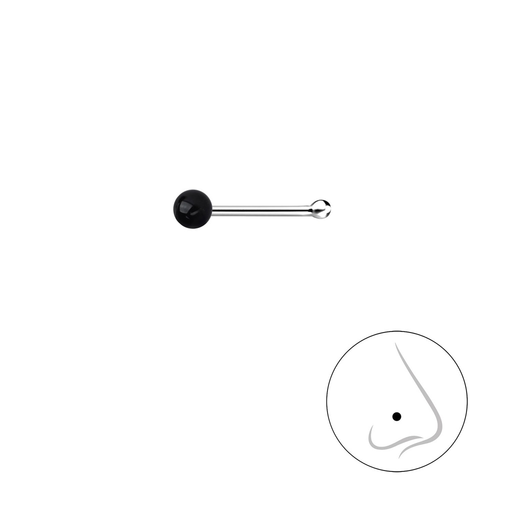 [10027836] 2mm Silver Ball Nose Stud With Ball 