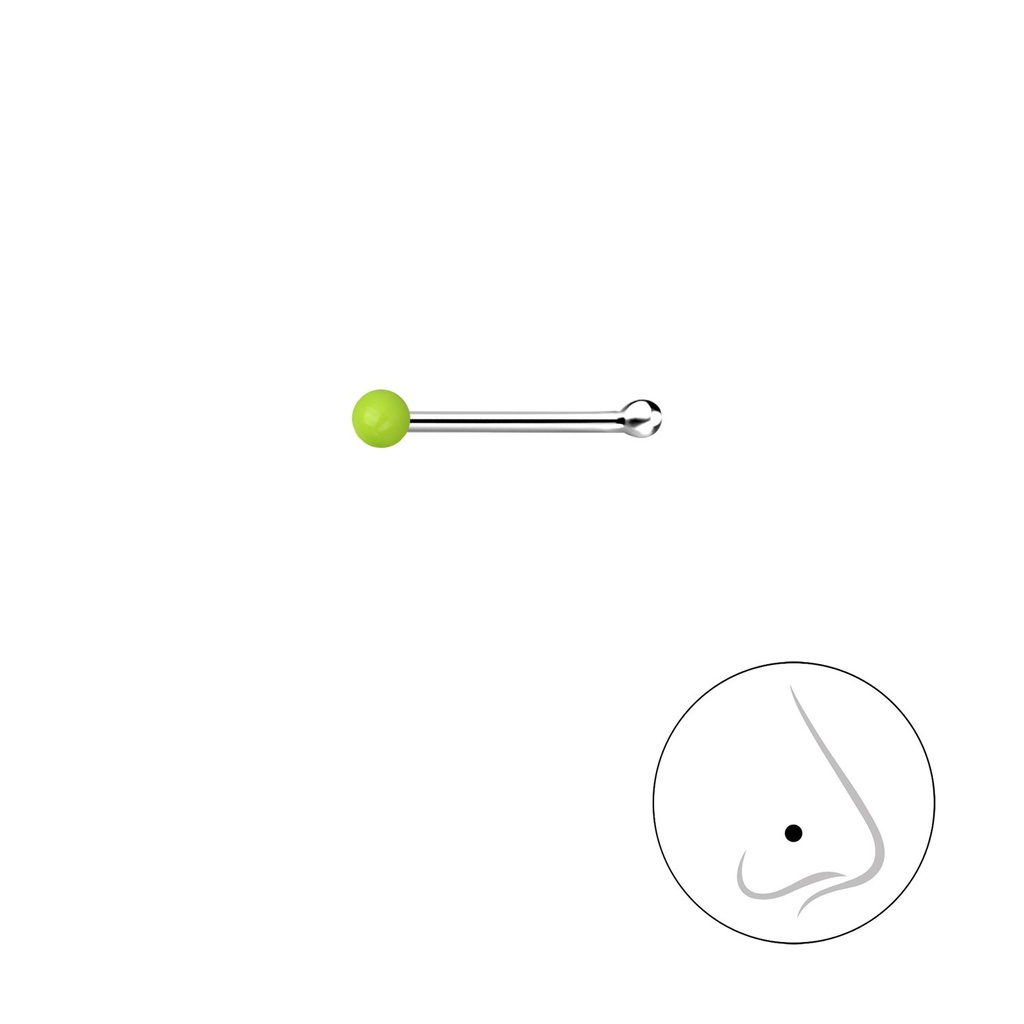 Clou de nez boule en argent 1.5 mm avec boule