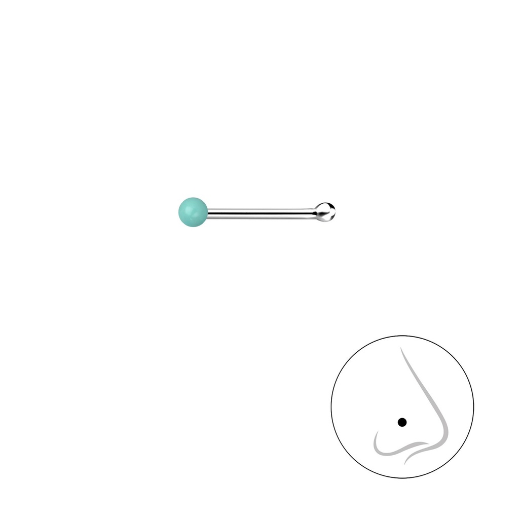 1.5mm Silver Ball Nose Stud With Ball 