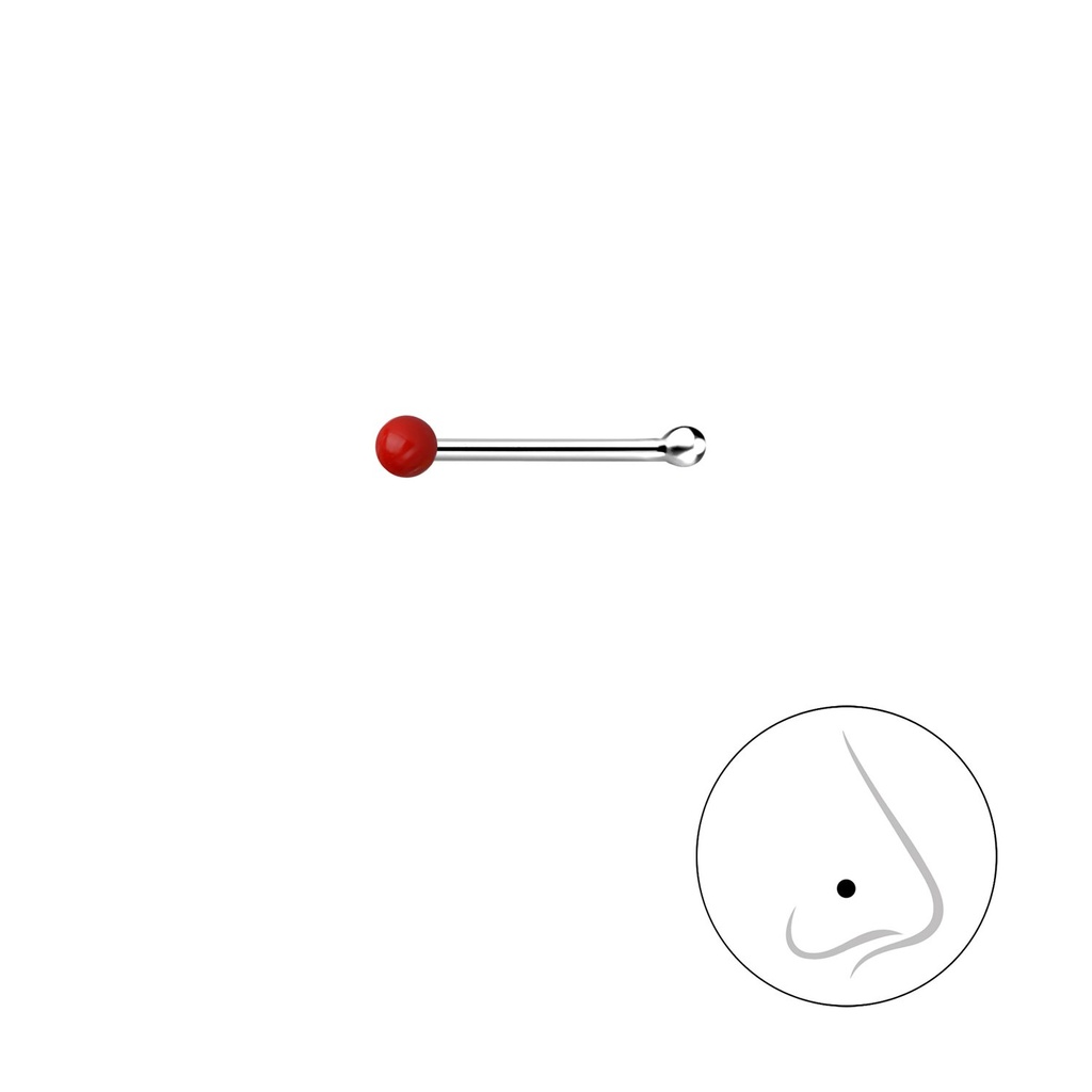 [10027822] Clou de nez boule en argent 1.5 mm avec boule