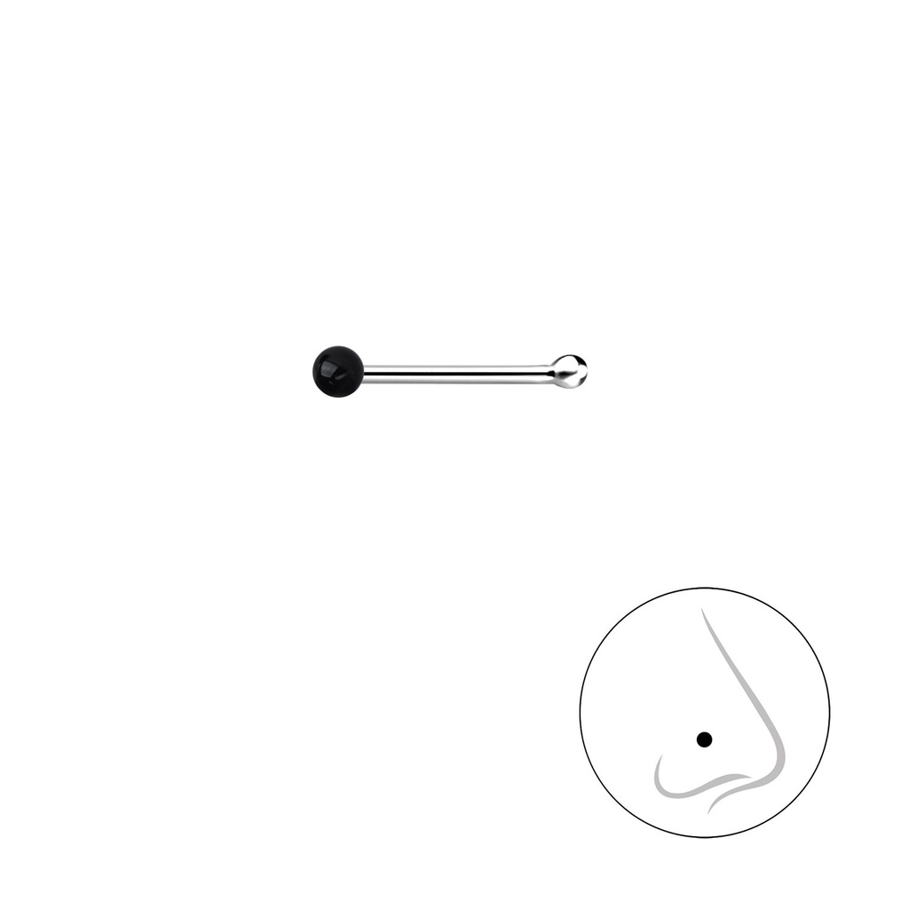 [10027818] 1.5mm Silver Ball Nose Stud With Ball 