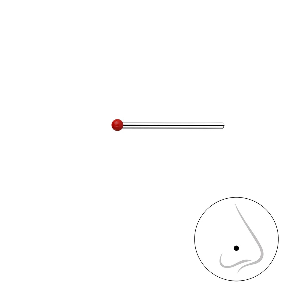 Clou de nez boule en argent 1 mm