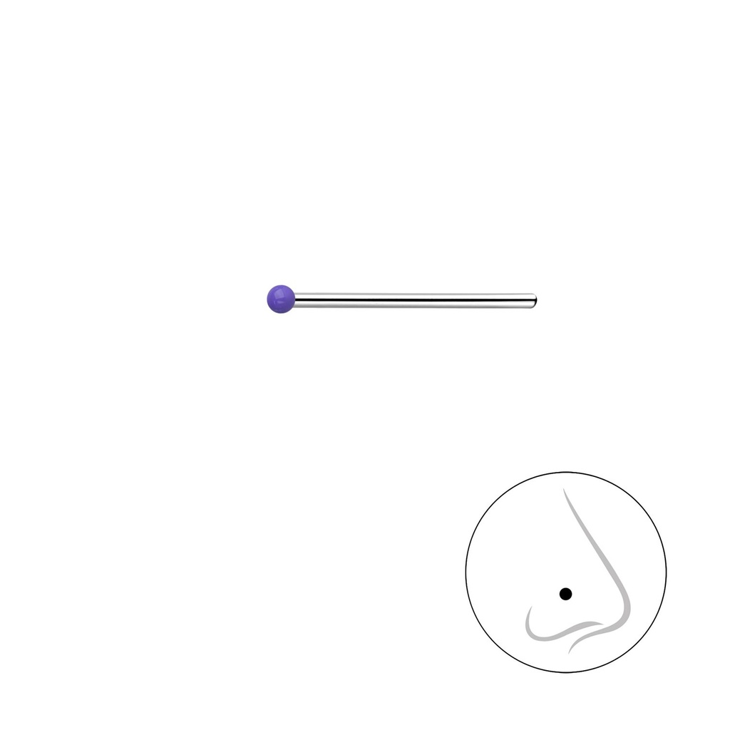 1mm Silver Ball Nose Stud