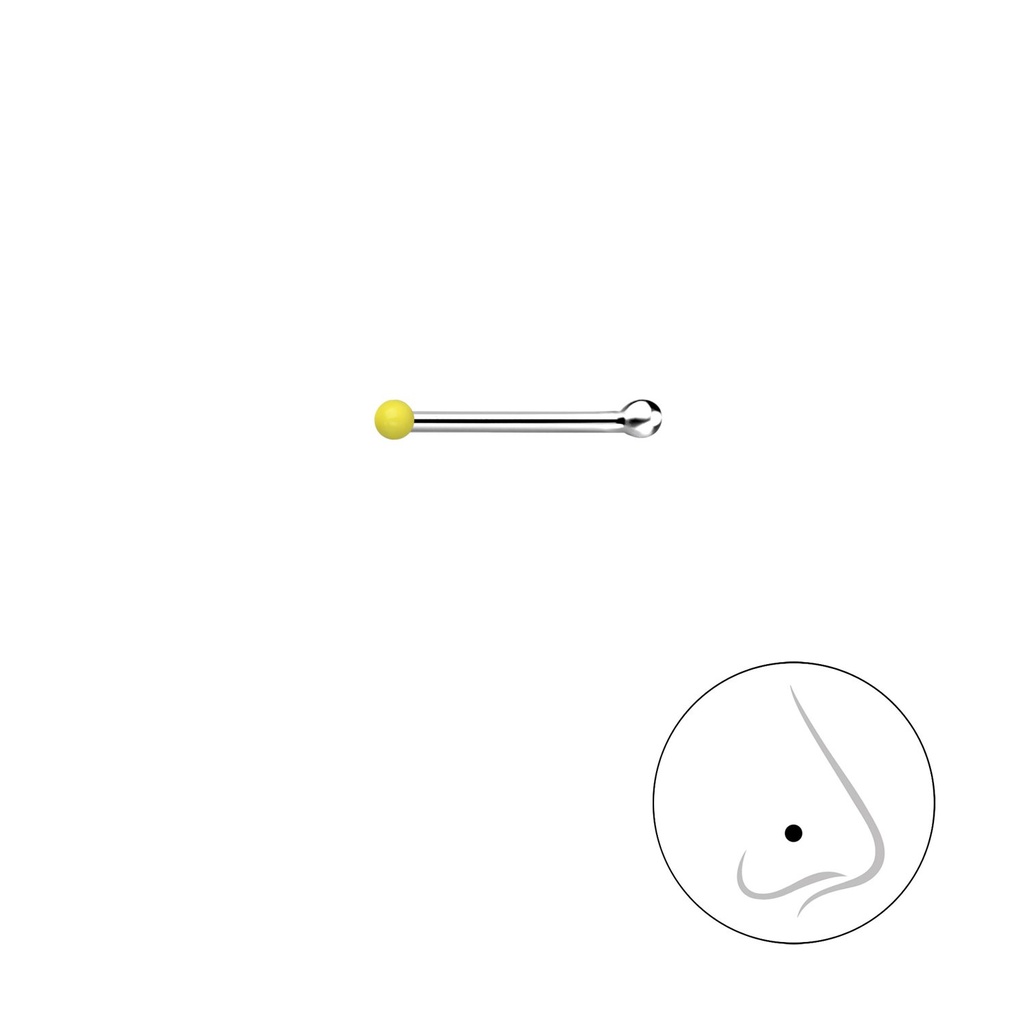 [10027807] 1mm Silver Ball Nose Stud With Ball 