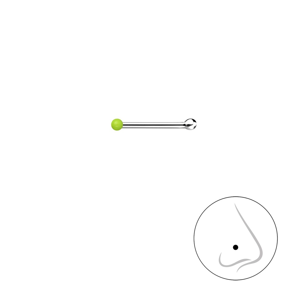 1mm Silver Ball Nose Stud With Ball 