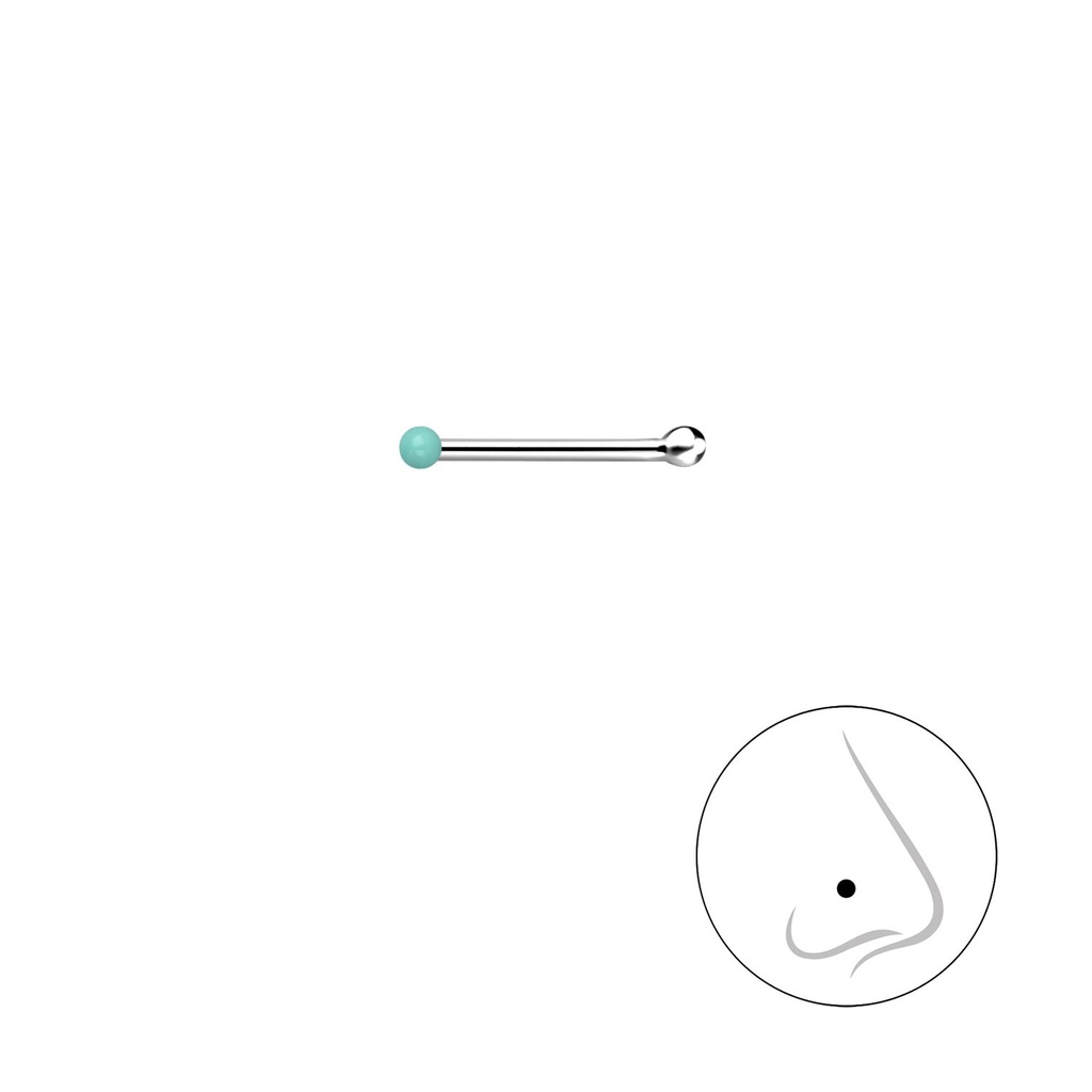 1mm Silver Ball Nose Stud With Ball 