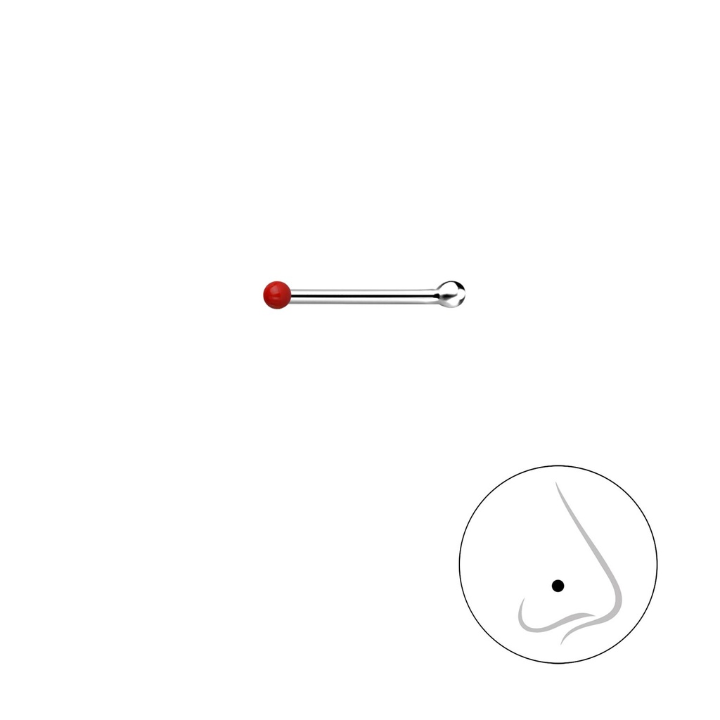 [10027804] Clou de nez boule en argent 1 mm avec boule