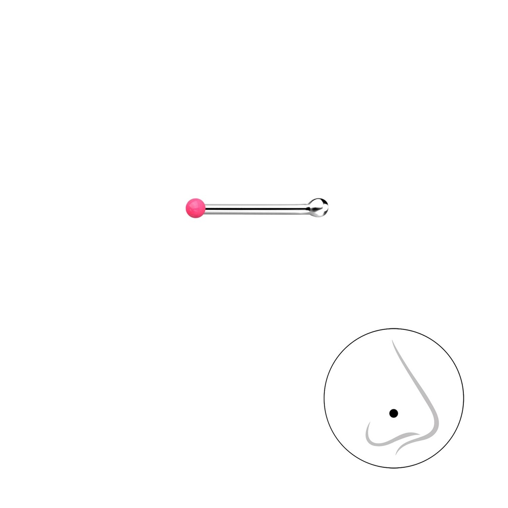 1mm Silver Ball Nose Stud With Ball 