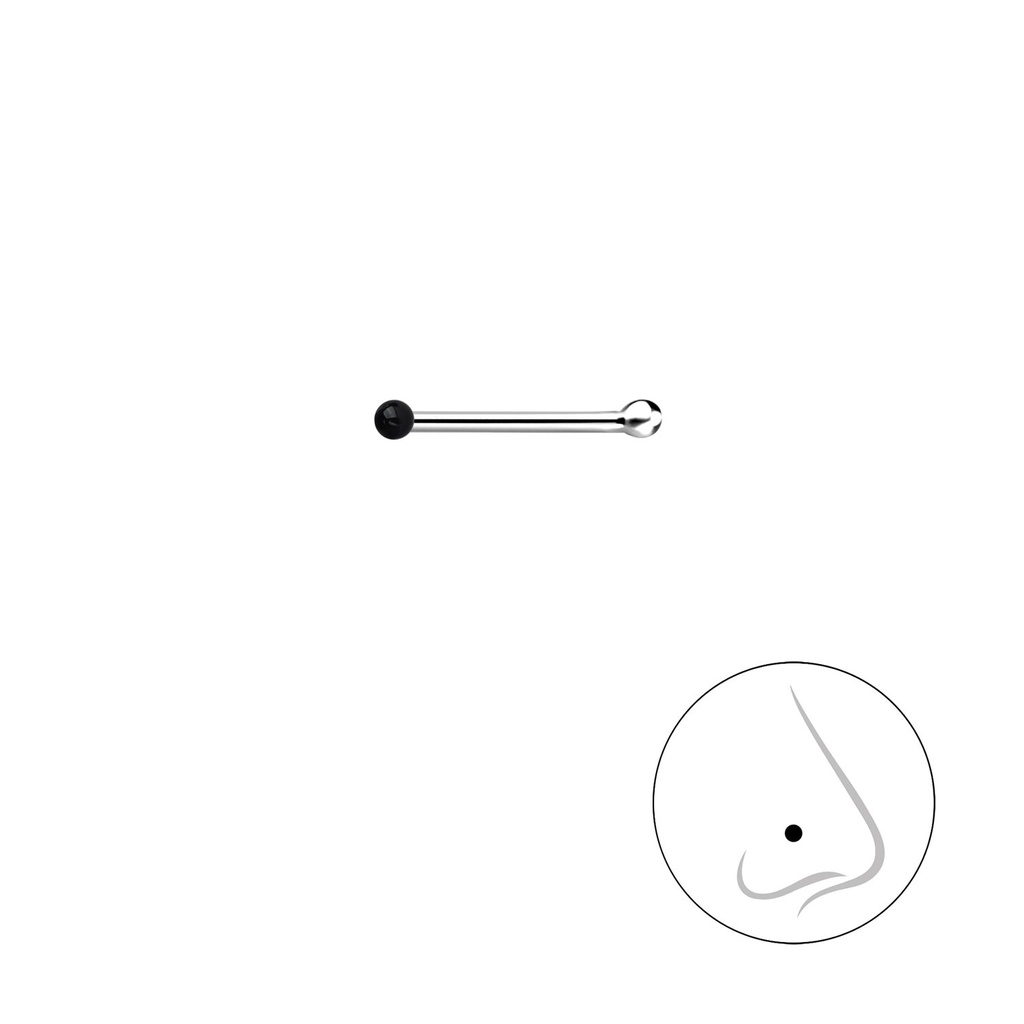 1mm Silver Ball Nose Stud With Ball 