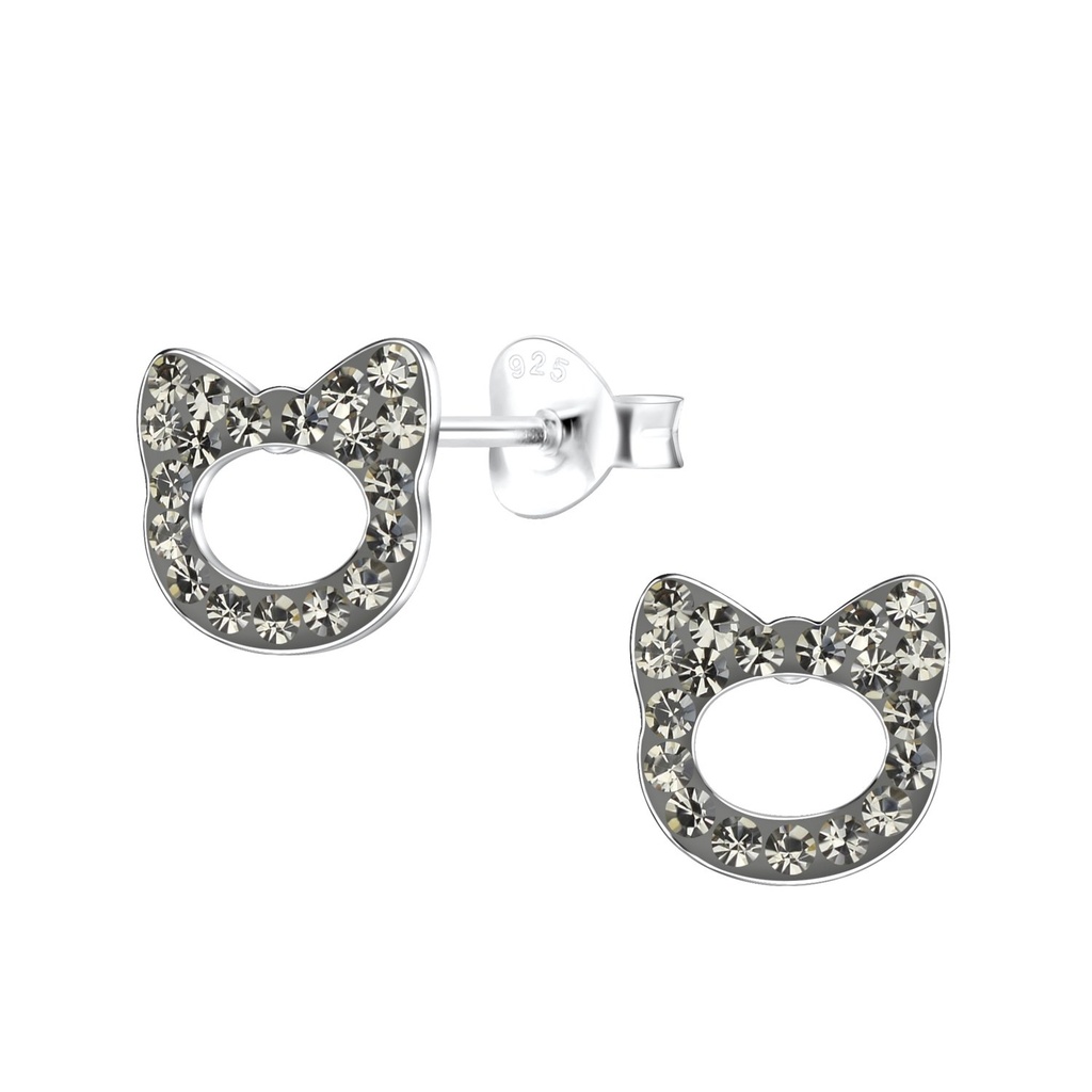 Puces d'oreilles chat en argent