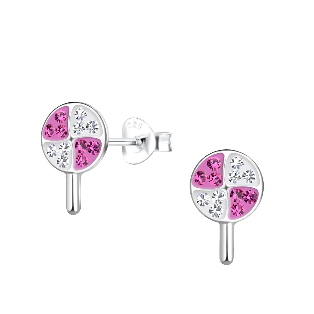 Silver Lollipop Stud Earrings