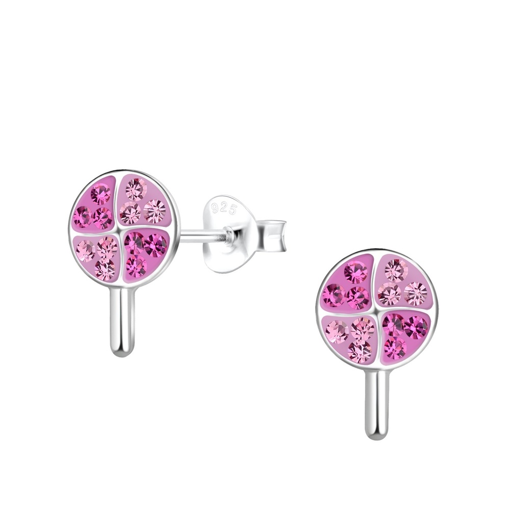 Silver Lollipop Stud Earrings