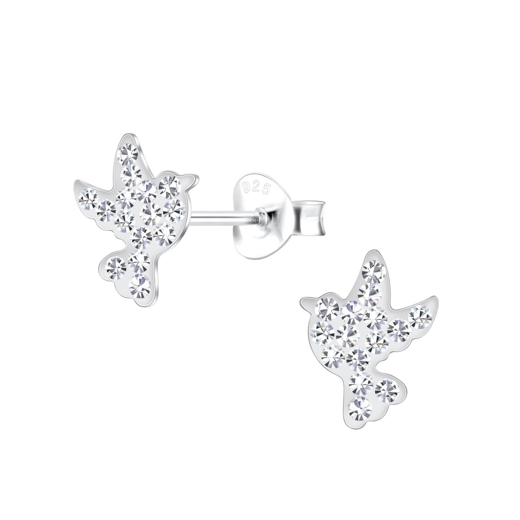 Silver Bird Stud Earrings