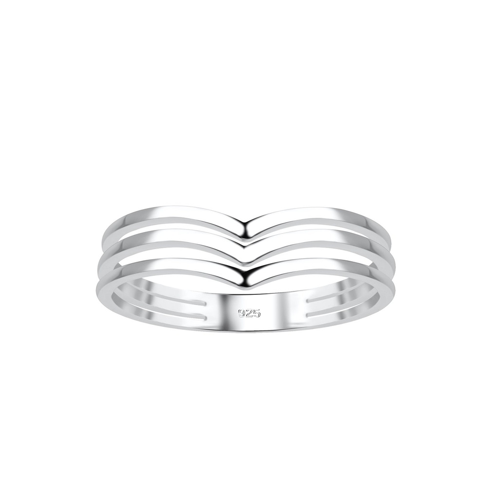 Silver Chevron Ring