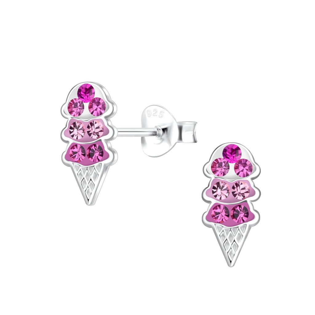Puces d'oreilles glace en argent