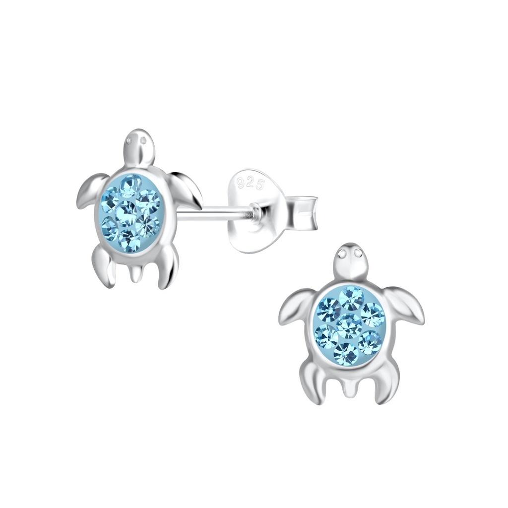 Silver Turtle Stud Earrings