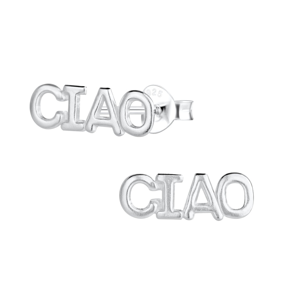Silver CIAO Studs Earrings