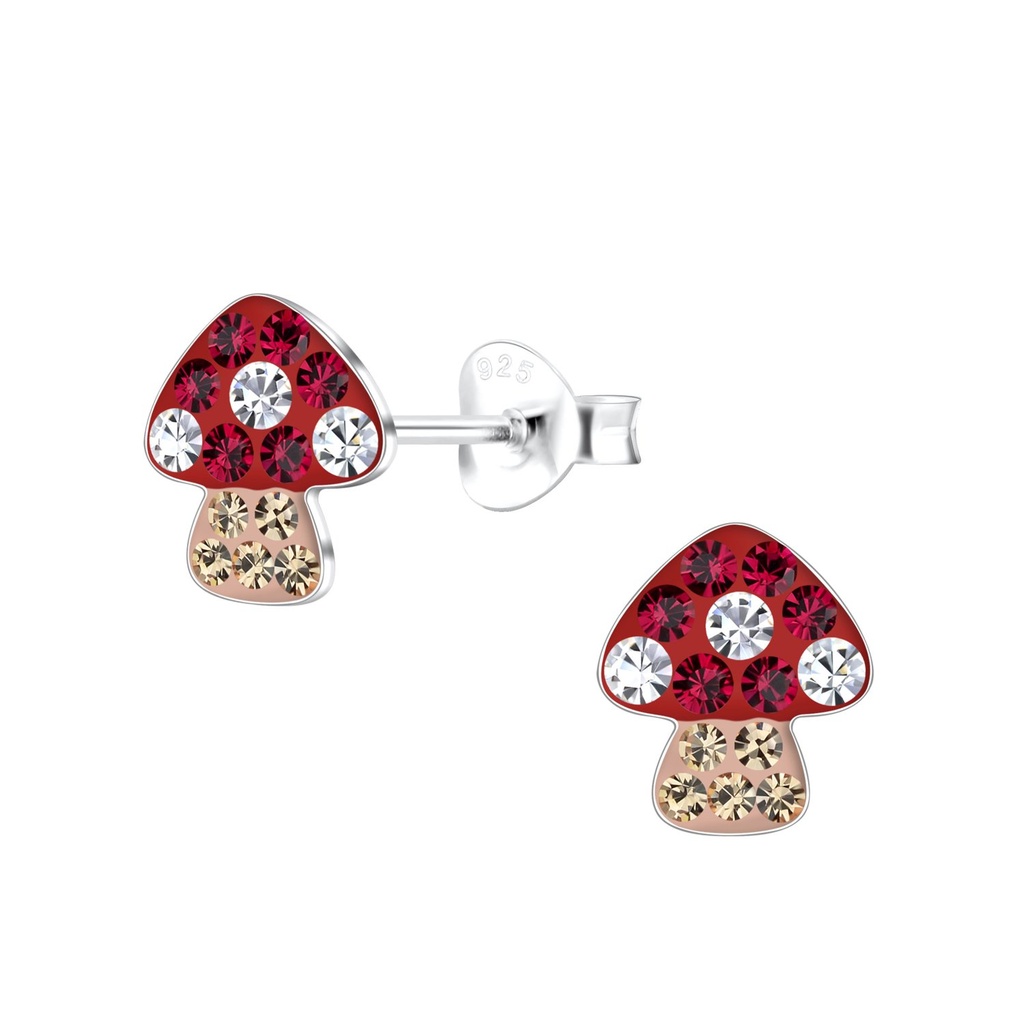 Puces d'oreilles champignon en argent