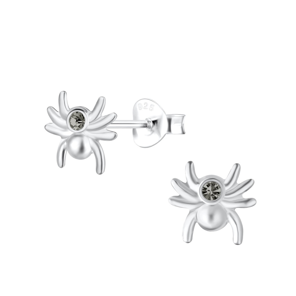 Puces d'oreilles araignée en argent