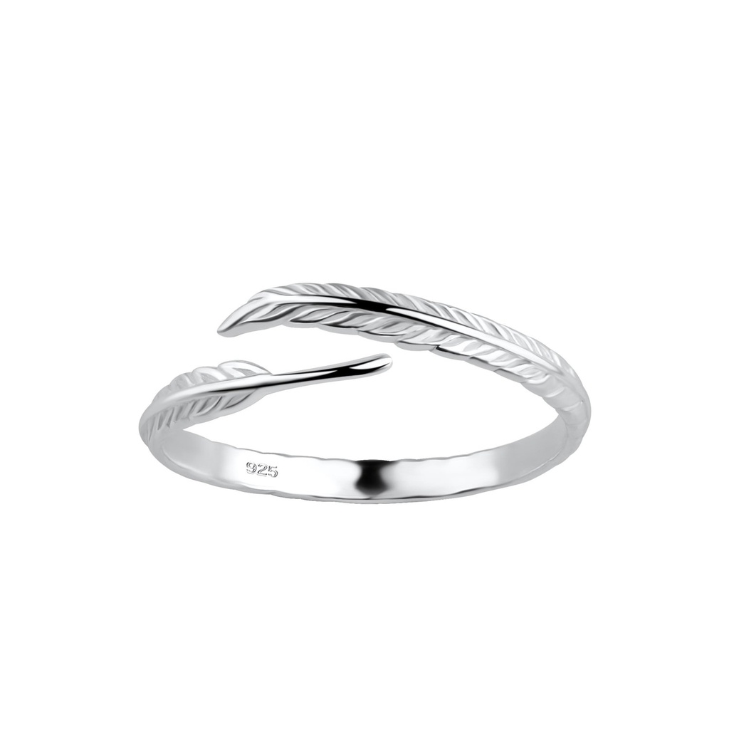 [10027437] Silver Opened Feather Ring (EU 52 / US 6)