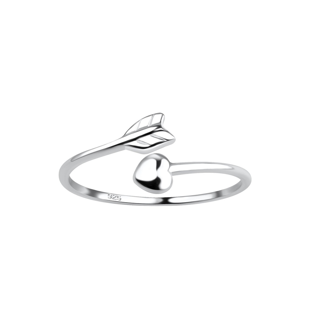 Bague flèche cœur en argent