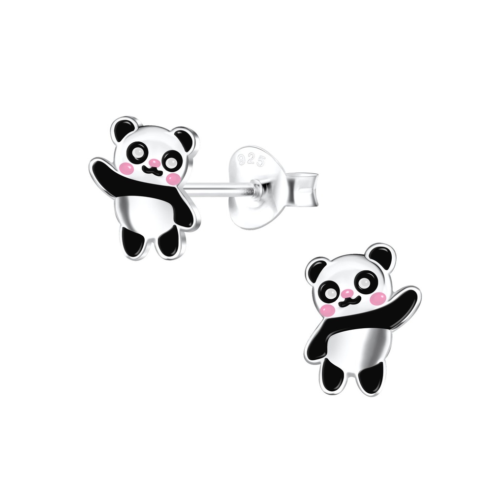 Puces d'oreilles panda en argent