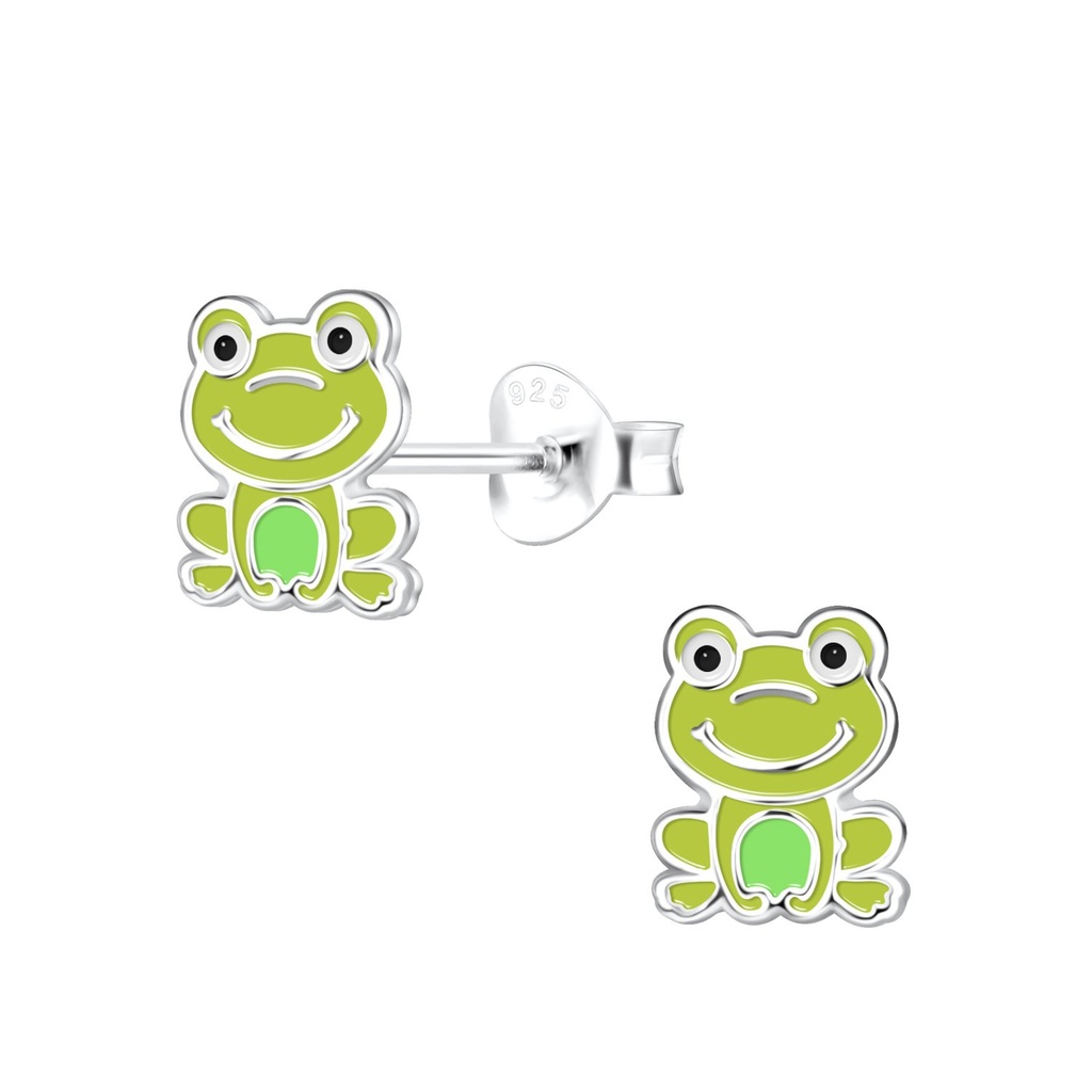 Silver Frog Stud Earrings