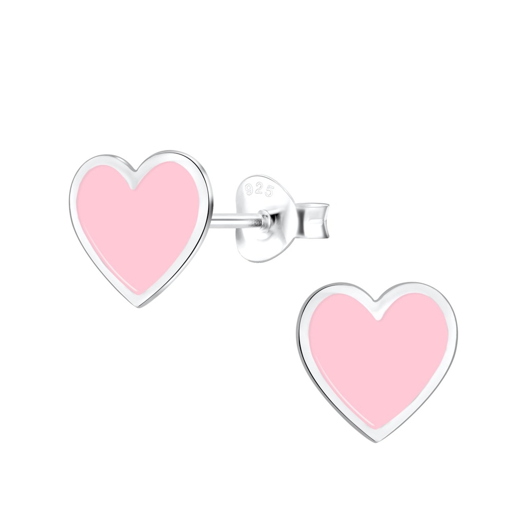 Silver Heart Stud Earrings