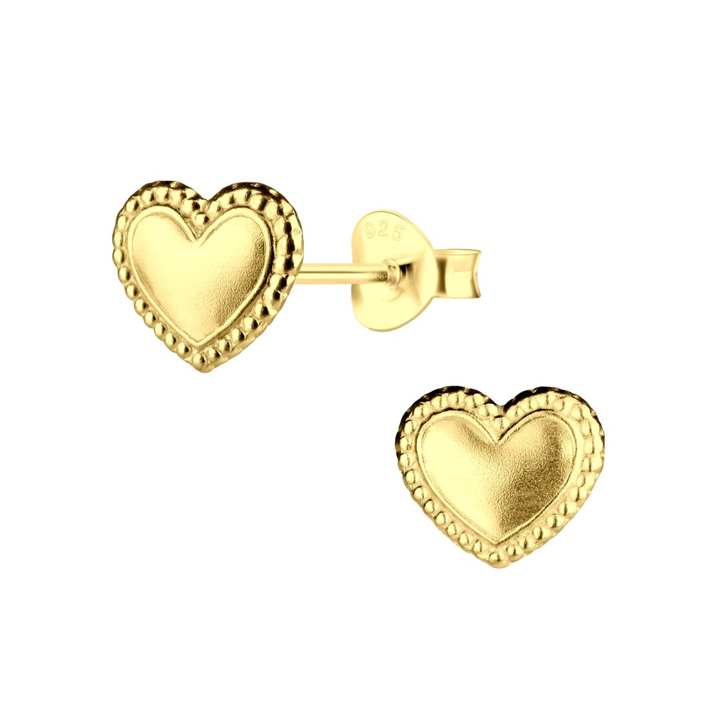 Puces d'oreilles cœur en argent